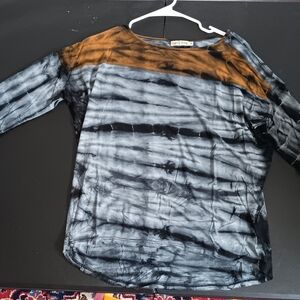 Black and Brown Long Sleeve Top with Unique Design